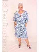 Livello Kék Mintás Derekán Kötős Lenruha