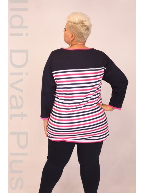 Livello Kék-Fehér-Fuxia Csíkos Hangjegyes Felső