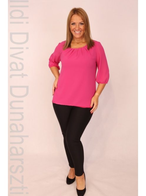 Livello Fuxia Rakott Nyakú Blúz