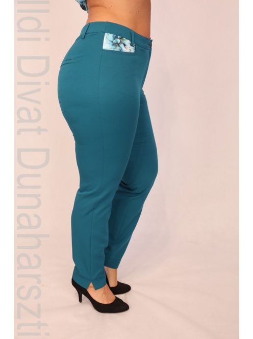 Livello Petrol Virágos Zsebes Nadrág