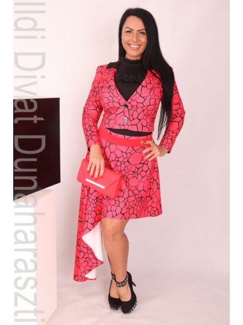 Mystic Day Korall-Fekete Mintás Antonió Blézer