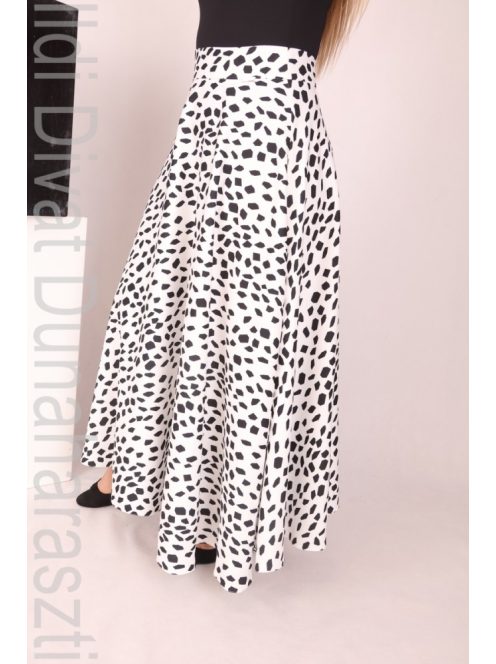 Mystic Day Fehér-Fekete Kristály Mintás Maxi Szoknya
