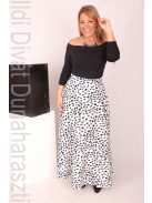 Mystic Day Fehér-Fekete Kristály Mintás Maxi Szoknya