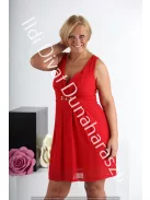 Mystic Day Hátul kötős piros ruha