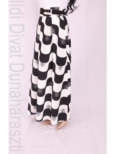 Mystic Day Fekete-Ekrü Mintás Maxi Szoknya