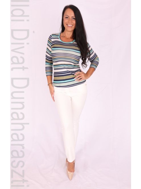 Mystic Day Olíva Csíkos Lana Felső-XXL