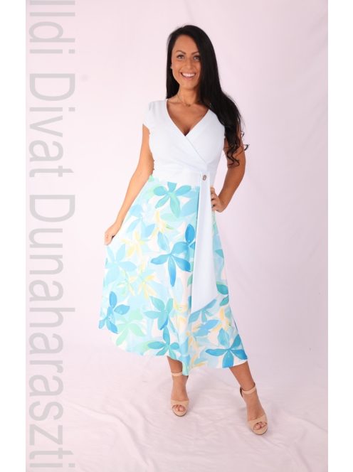 Mystic Day Türkiz Virágmintás Athéna Ruha