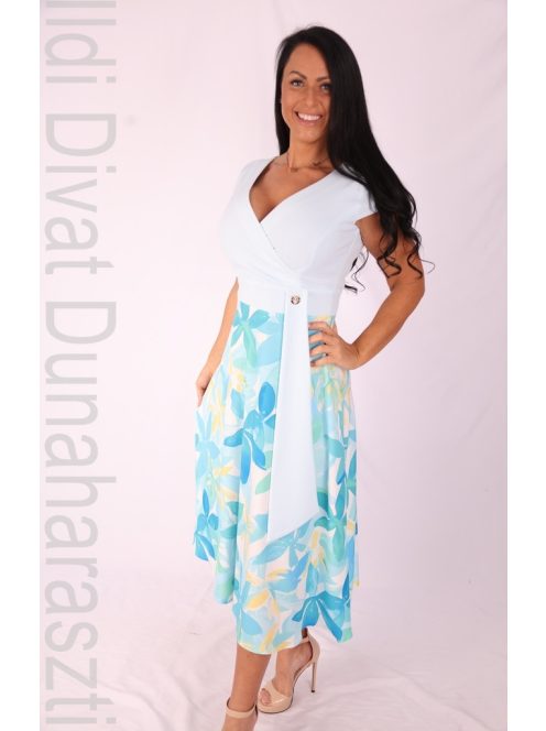 Mystic Day Türkiz Virágmintás Athéna Ruha