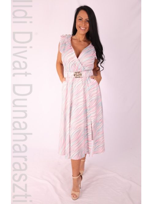 Mystic Day Rózsaszín-Türkiz Mintás Gréta Ruha