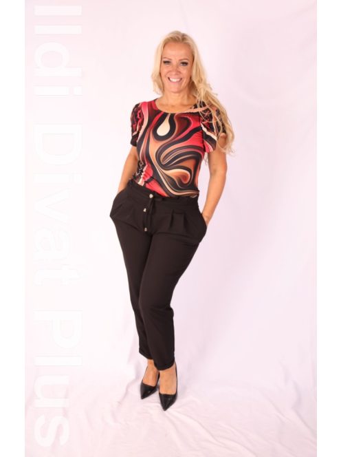 Mystic Day Piros-Barna Mintás Tűzvirág Felső