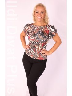 Mystic Day Khaki-Barna Mintás Tűzvirág Felső