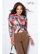 Mystic Day Bordó Őszi Mintás Lilla Felső