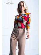 Mystic Day Bordó-Mustár Őszi Mintás Lilla Felső