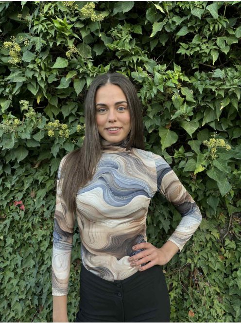 Mystic Day Beige-Kék Hullám Lilla Felső