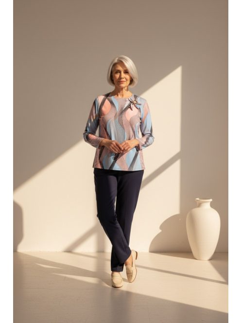 Mystic Day Kék-Púder Mintás Heidi Felső