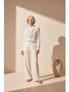 Mystic Day Ekrü-Kék Yvett Blúz