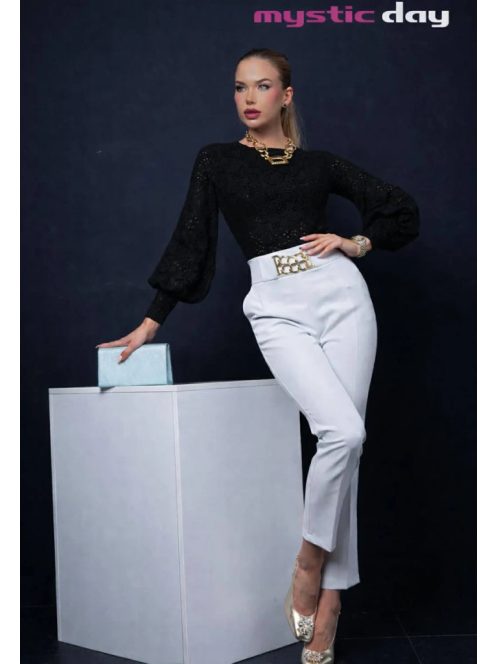 Mystic Day Fekete Raglán Buggyos Ujjú Felső