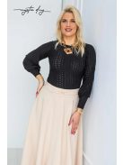 Mystic Day Fekete Raglán Buggyos Ujjú Felső