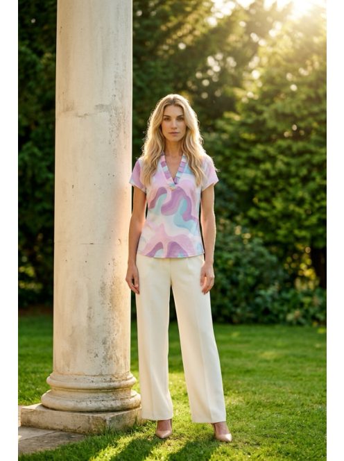 Mystic Day Lila Hullám Mintás Denisa Felső