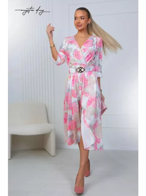 Mystic Day Pink-Beige Mintás Gréti Ruha