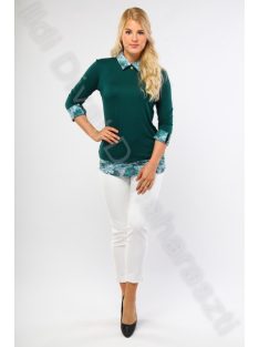 Mystic Day Zöld-Fehér Ingbetétes Felső