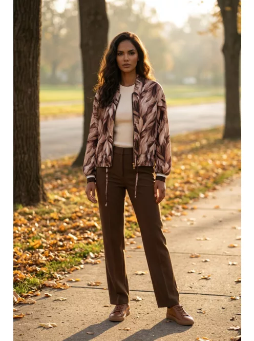 Mystic Day Beige-Barna Mintás Mayssa Kabát