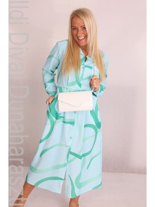 Mystic Day Kék-Zöld Mintás Ruha