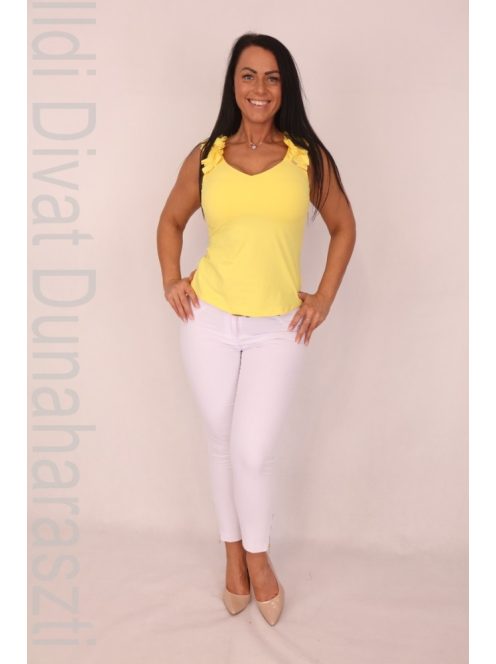 Mystic Day Sárga Fodros Vállú Felső