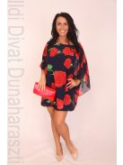 Mystic Day Sötétkék-Piros Rózsás Mariann Ruha