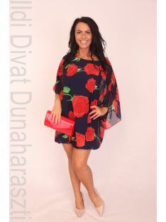 Mystic Day Sötétkék-Piros Rózsás Mariann Ruha