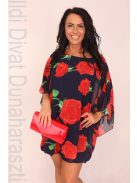 Mystic Day Sötétkék-Piros Rózsás Mariann Ruha