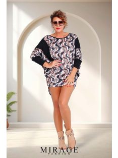 Mirage Fashion Díva Barna Mintás Tunika