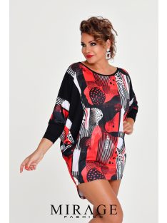 Mirage Fashion Díva Piros Mintás Tunika