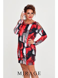 Mirage Fashion Krups Piros Mintás Tunika