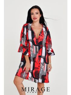 Mirage Fashion Bera Piros Mintás Tunika