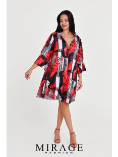 Mirage Fashion Bera Piros Mintás Tunika