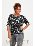 Mirage Fashion League Fekete-Fehér Mintás Felső