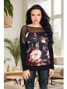 Mirage-Fashion Modul Fekete-Virágmintás Felső