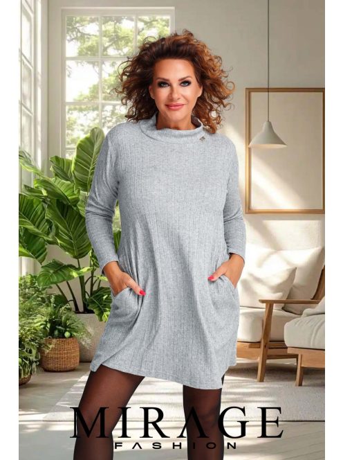 Mirage Fashion Taxi Szürke Kötött Ruha