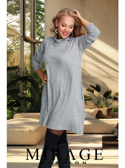 Mirage Fashion Taxi Szürke Kötött Ruha