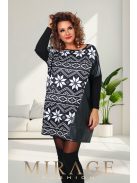 Mirage Fashion Miranda Fekete-Fehér Mintás Tunika