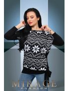 Mirage Fashion Joyce Fekete-Fehér Mintás Felső