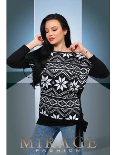 Mirage Fashion Joyce Fekete-Fehér Mintás Felső