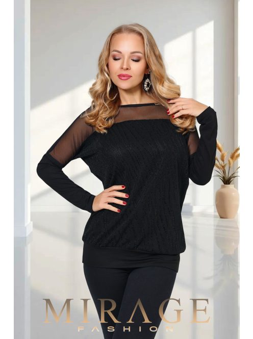 Mirage Fashion Enjoy Fekete-Csillogós Felső
