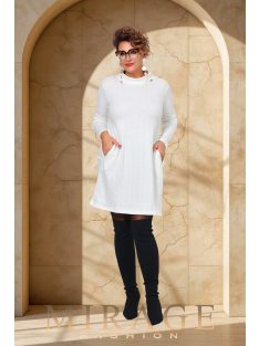 Mirage Fashion Siny Fehér Kötött Ruha