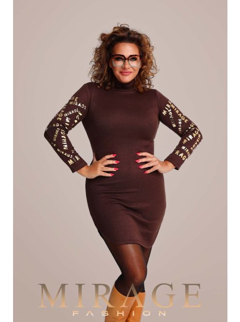 Mirage Fashion Dobble Barna Kötött Ruha
