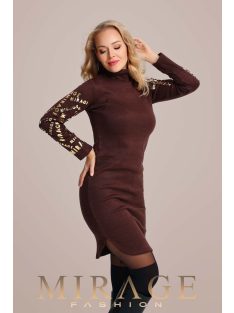 Mirage Fashion Dobble Barna Kötött Ruha