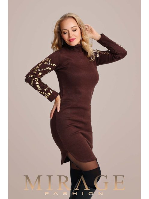 Mirage Fashion Dobble Barna Kötött Ruha