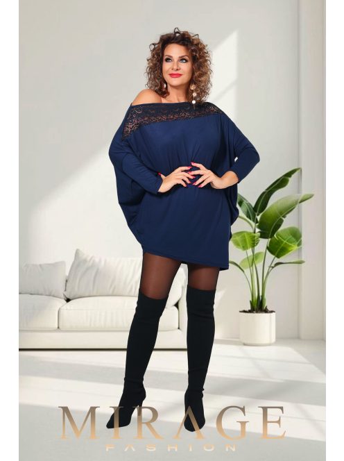 Mirage Fashion Song Sötétkék Csipkés Tunika