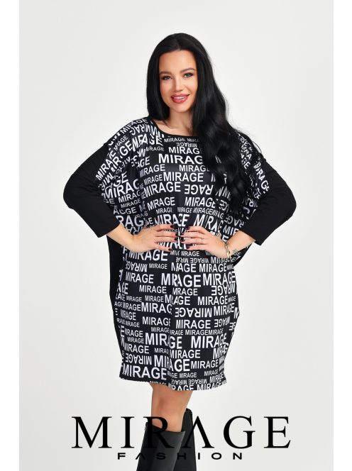 Mirage Fashion Minna Fekete-Fehér Mintás Tunika